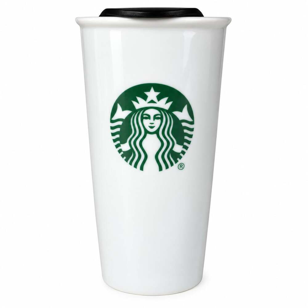 Starbucks Ceramic Travel Tumbler 10 fl oz / 295 ml White Siren Logo